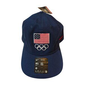 Nike Team USA Olympics Adjustable Hat NWT America Flag Navy Blue